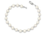 Freshwater Cultured Pearl Bracelet with Rhodium Plated Sterling Silver